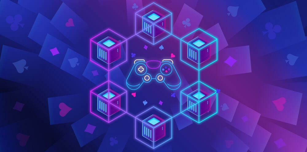 a photo of a gaming console in a blockchain data block 