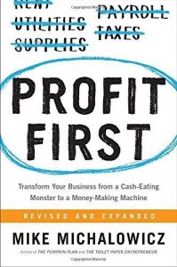 an image showing the cover of the book, Profit First by Mike Michalowicz