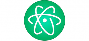 an image of the logo of the software development tool, Atom